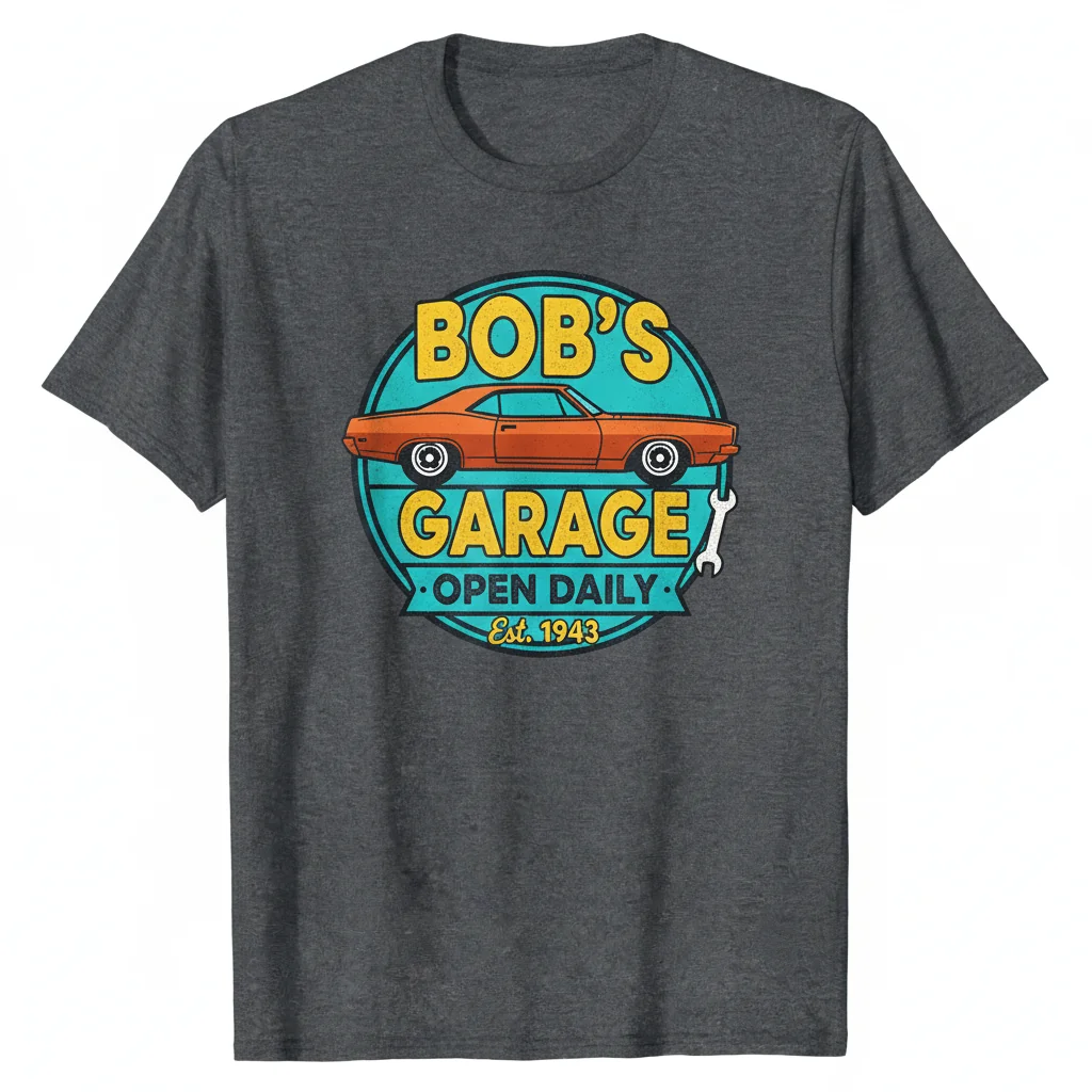 Bob's Garage Essential T-Shirt – Premium Ring-Spun Cotton Tee | Comfortable Retail Fit
