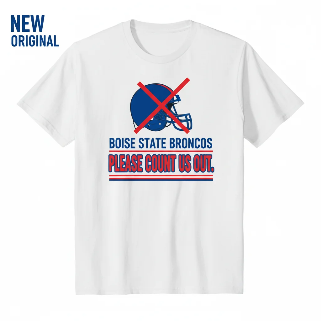Boise State Broncos 'Please Count Us Out' Fan T-Shirt - Officially Licensed NCAA Apparel
