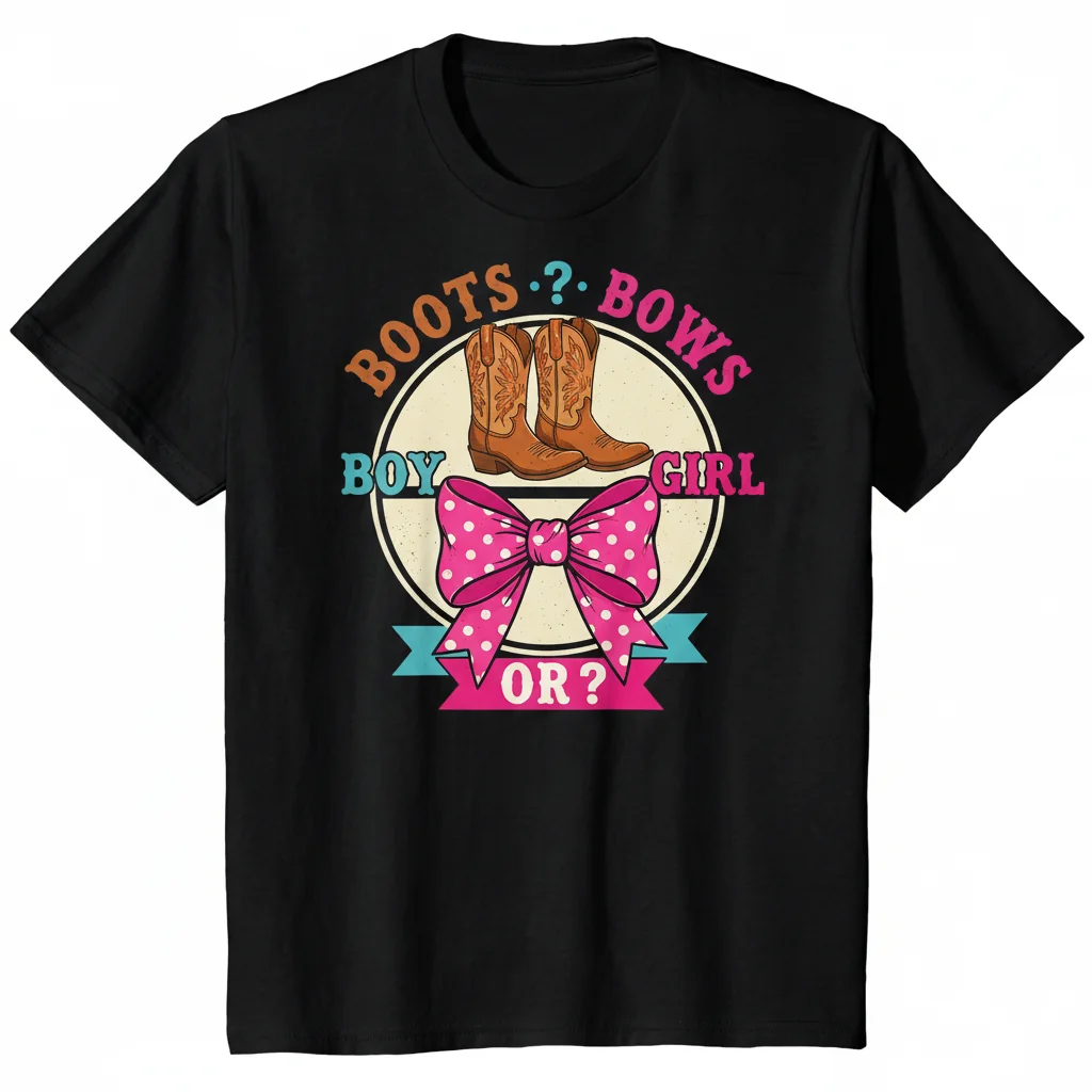 Boots or Bows Gender Reveal Essential T-Shirt - Boy or Girl Party Tee