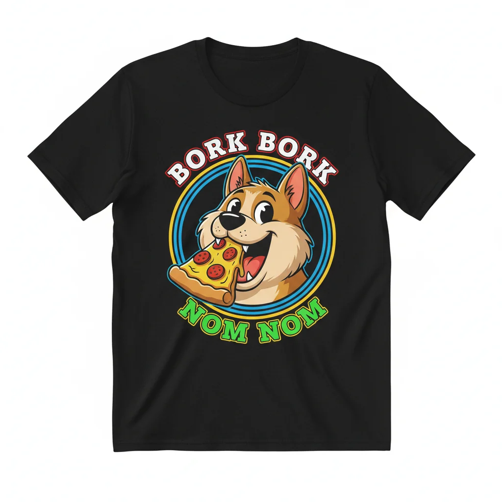 "BORK BORK NOM NOM" Funny Dog Meme Unisex T-Shirt