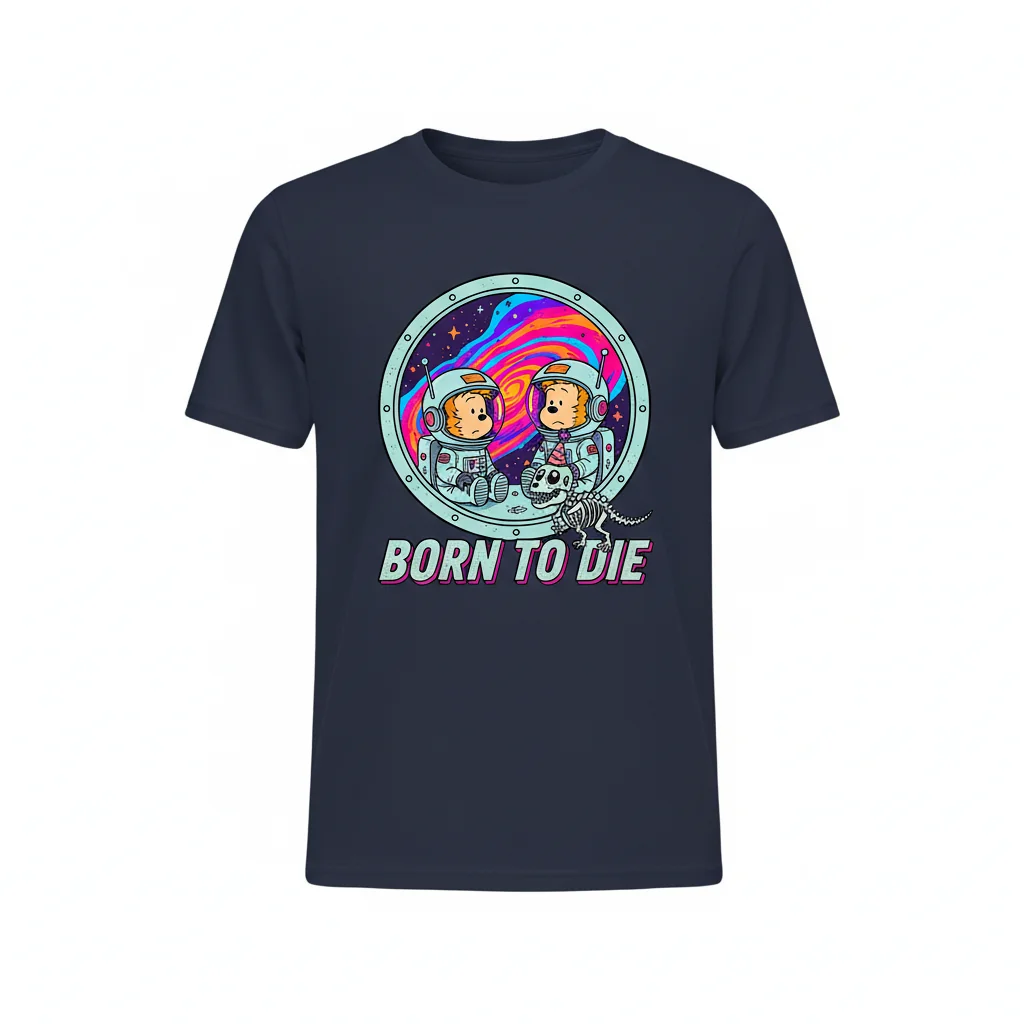 Born To Die Calvin & Hobbes Meme T-Shirt | Durable & Ultra-Soft Cotton