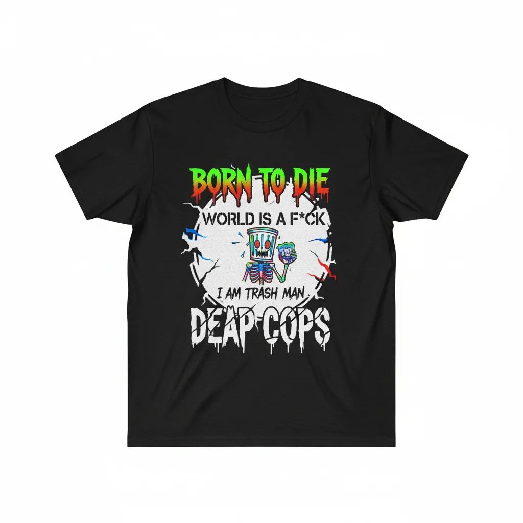DEAP COPS: Born To Die. Trash Man Tee.