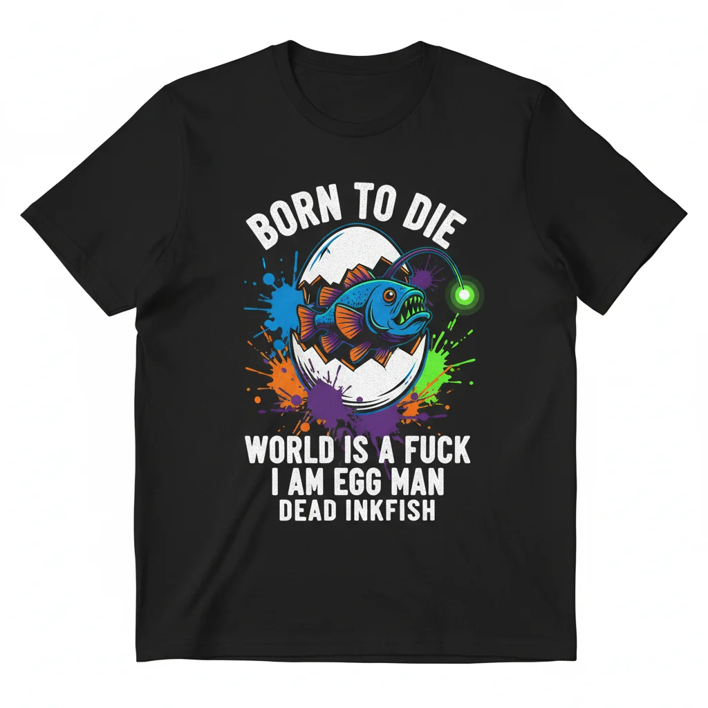 Born To Die World Is A Fuck I Am Egg Man Dead Inkfish T-Shirt – Premium Durability & Eco-Friendly Ink