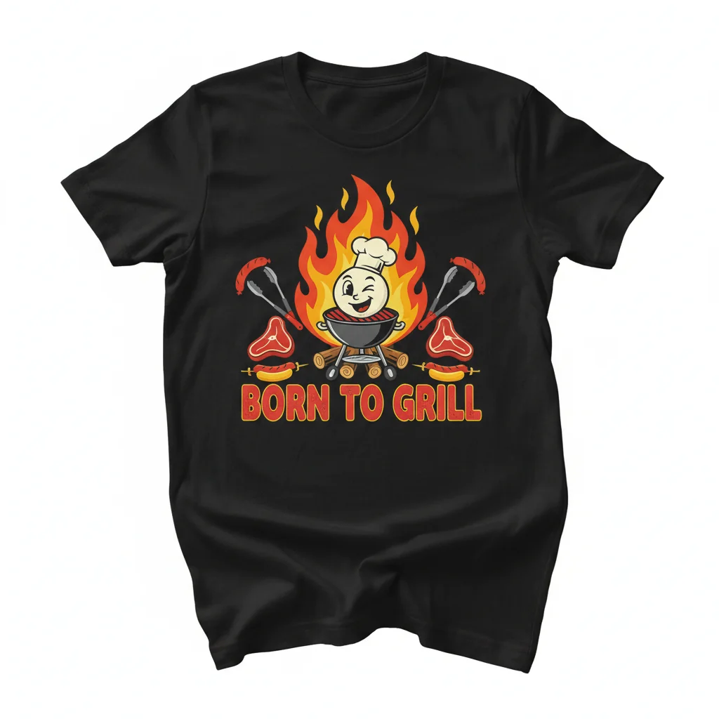 Camiseta Esencial "Born to Grill": Durabilidad, Estilo y Comodidad sin Límites