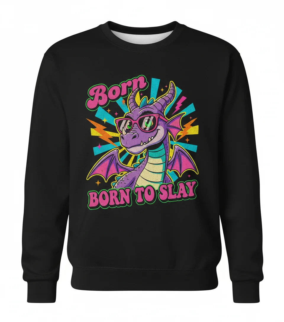 Born To Slay Meme Sweatshirt | Funny Viral Slogan Crewneck