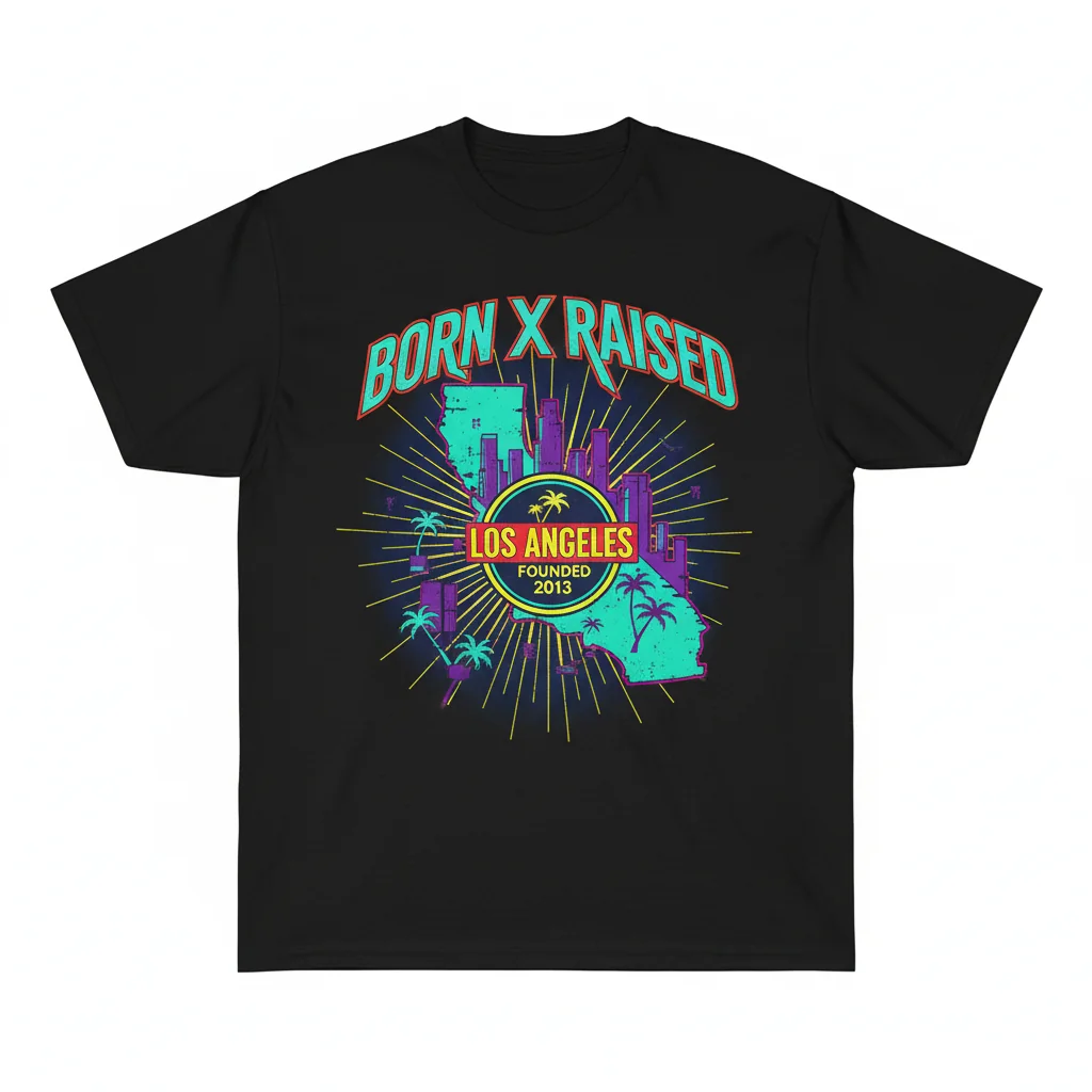 Born X Raised Los Angeles Founded 2013 Men's T-Shirt - Premium Cotton