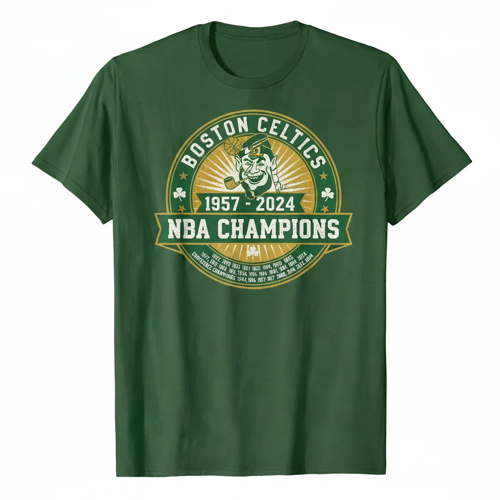 Boston Celtics 1957-2024 NBA Champions Conference T-Shirt - Official Fan Apparel