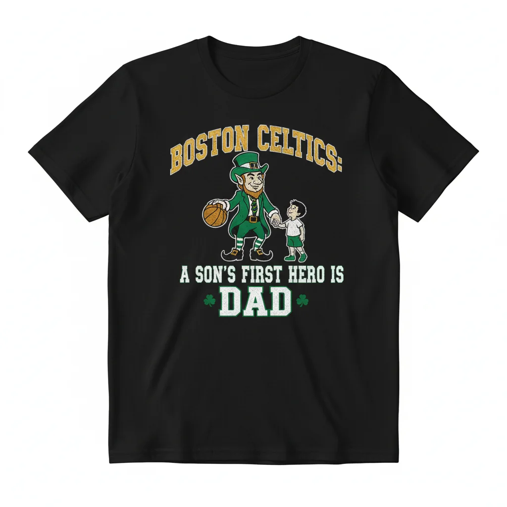 Boston Celtics Dad Shirt - First Hero Son's Tribute - NBA Fan Apparel