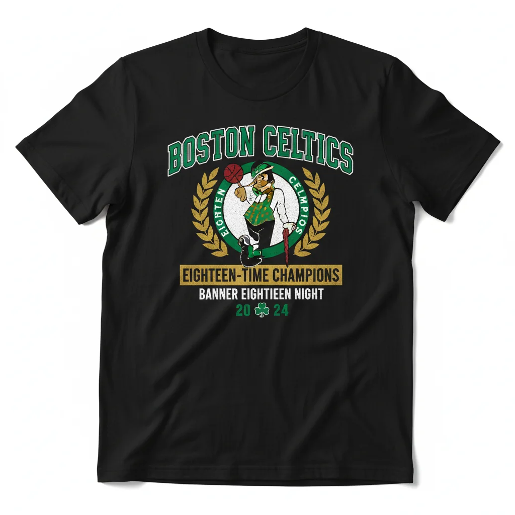 Celtics 18th Banner Drop Tee