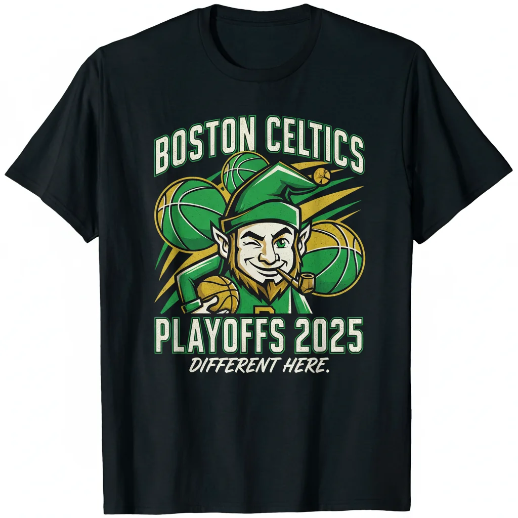 Boston Celtics Playoffs 2025: "Different Here" NBA Fan Shirt – Ultimate Durability & Comfort