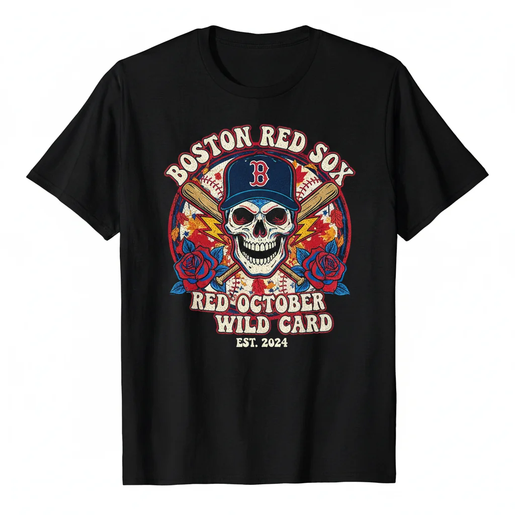 Boston Red Sox Grateful Dead Red October MLB Wild Card T-Shirt - Official Fan Apparel