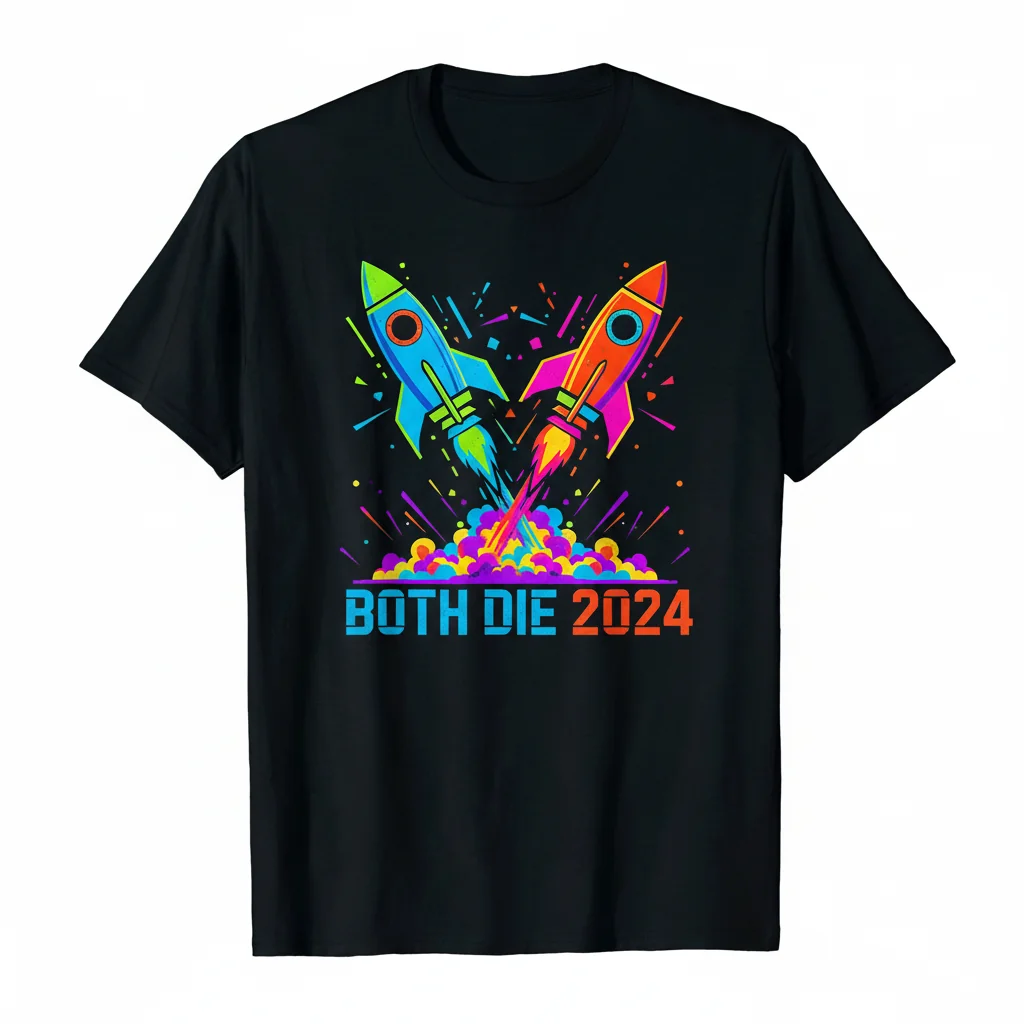 Both Die 2024 Political Satire T-Shirt | Election Humor Tee