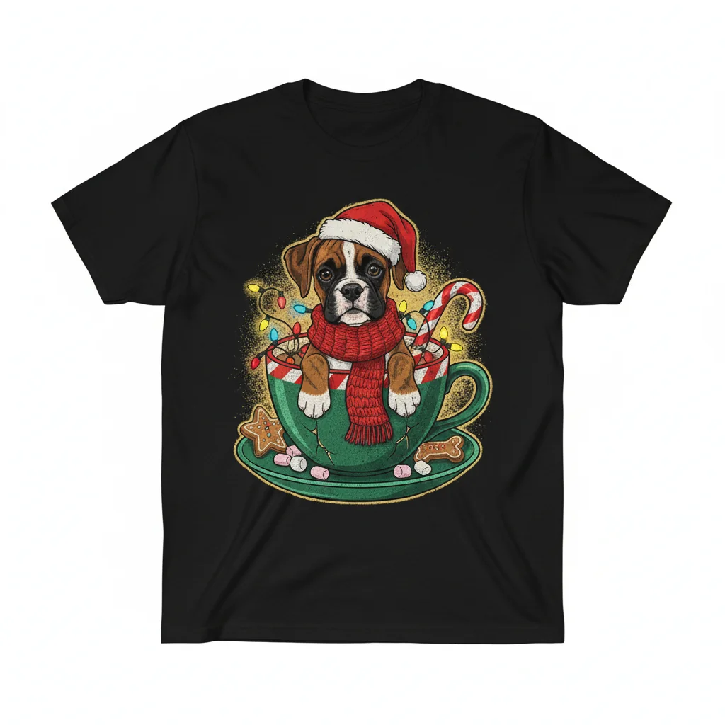 Boxer Dog In Teacup - A Holiday Smile Essential T-Shirt