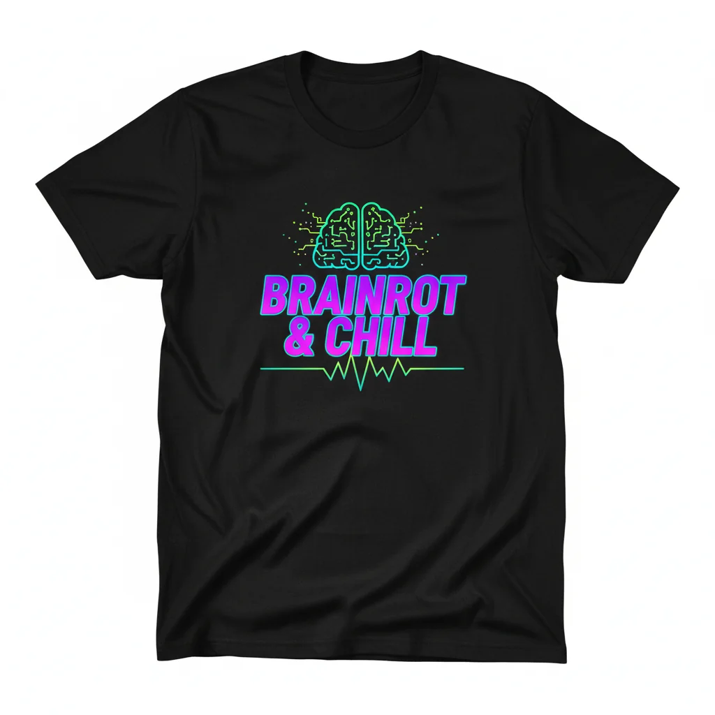Brainrot and Chill Funny Typography T-Shirt - Essential Cotton Tee