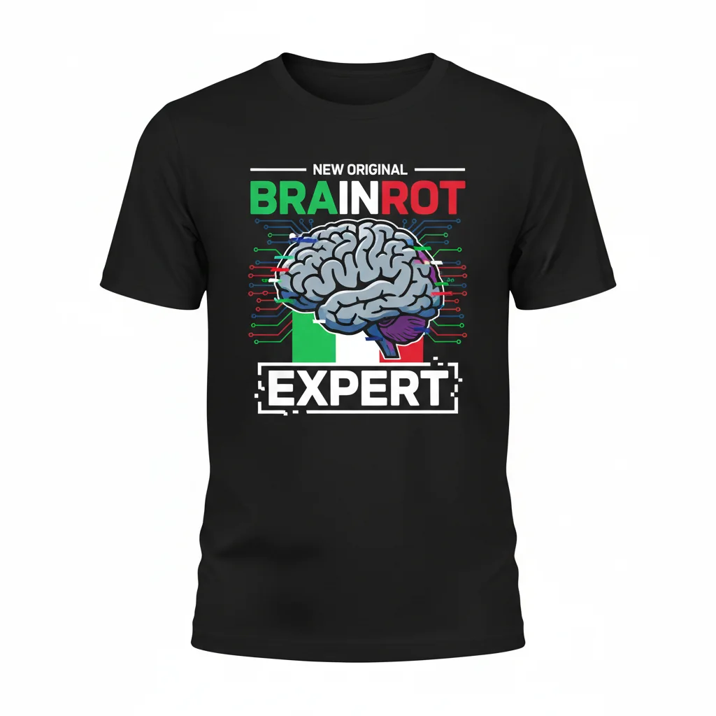 BRAINROT EXPERT: Italian Flag Meme Tee – Streetwear Essential