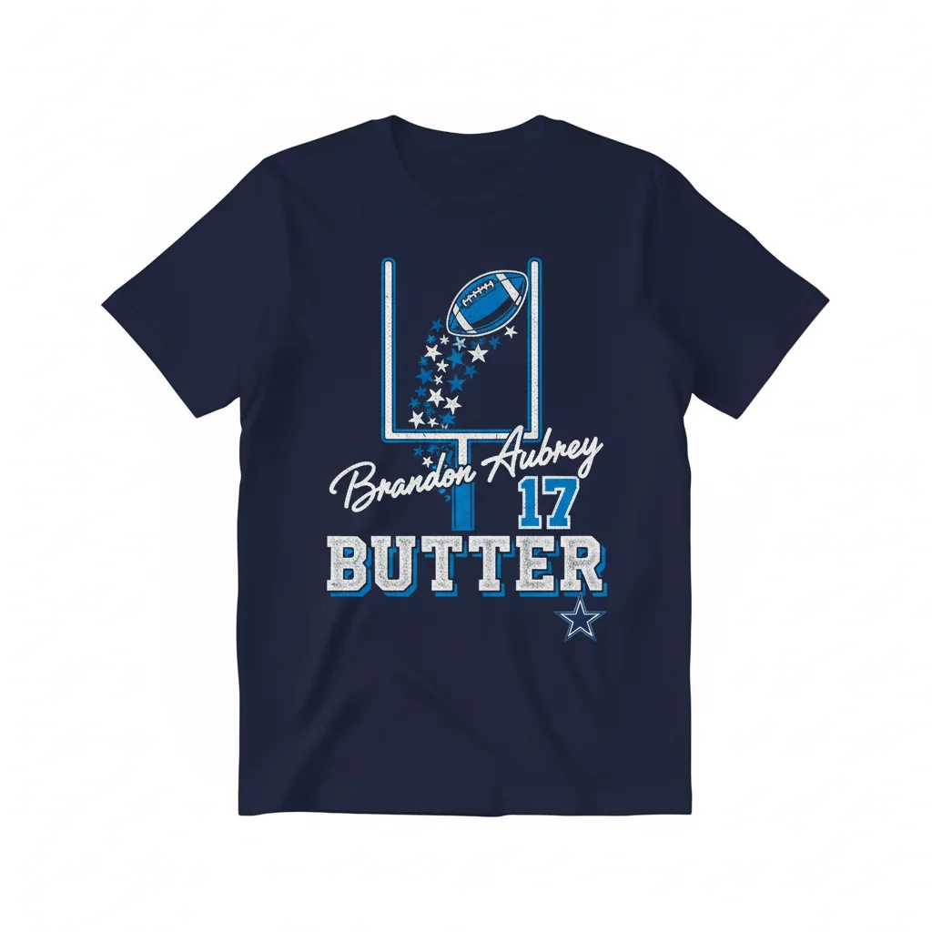 Brandon Aubrey 17 Dallas Cowboys Signature Fan Tee