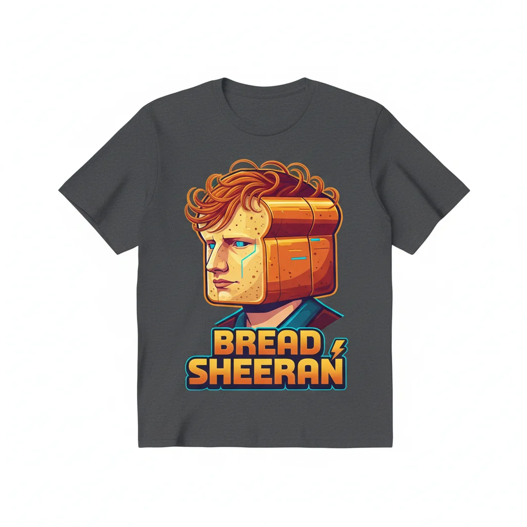 Bread Sheeran Funny Meme T-Shirt - Ed Sheeran Parody Cotton Tee