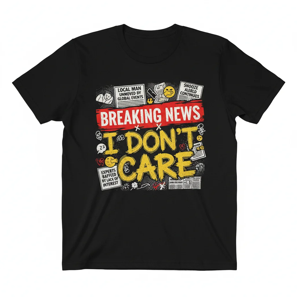 Breaking News I Don't Care Sarcastic Essential T-Shirt - Premium Cotton Tee