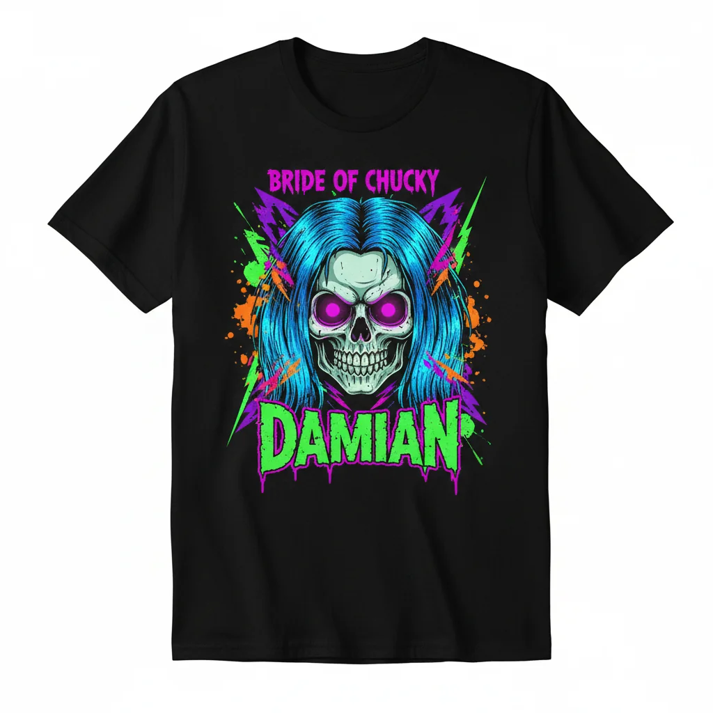 Bride of Chucky Damien Essential T-Shirt - Officially Licensed Horror Movie Tee