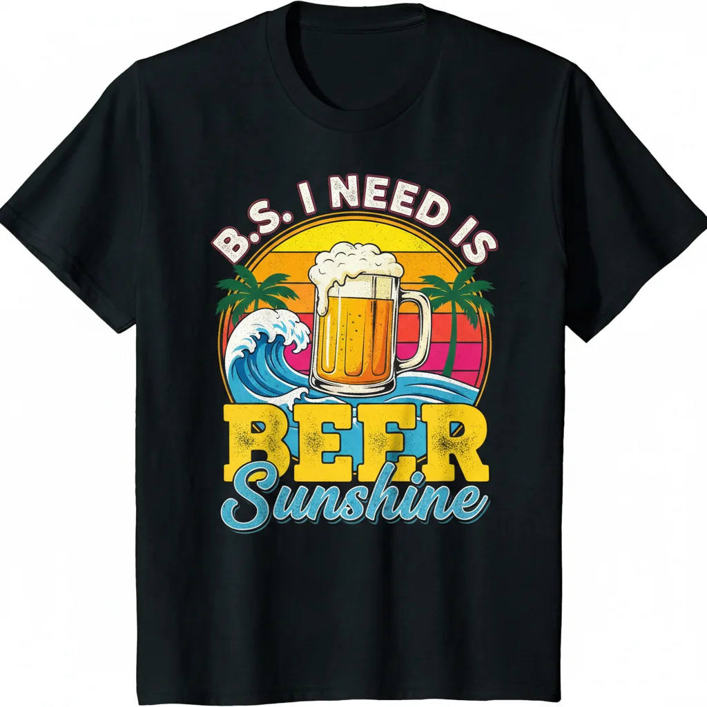 Beer and Sunshine: Your Essential Escape T-Shirt