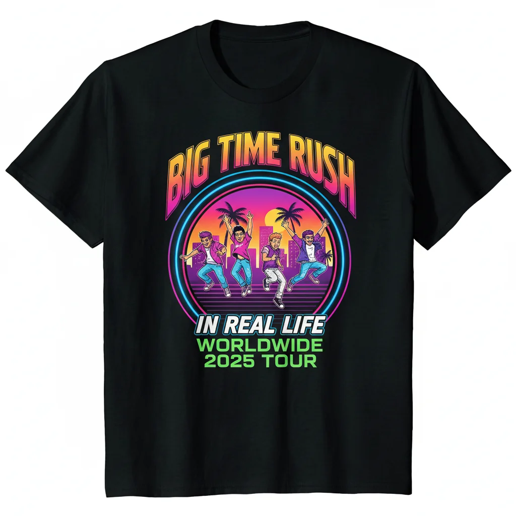 BTR Big Time Rush In Real Life Worldwide 2025 Tour T-Shirt
