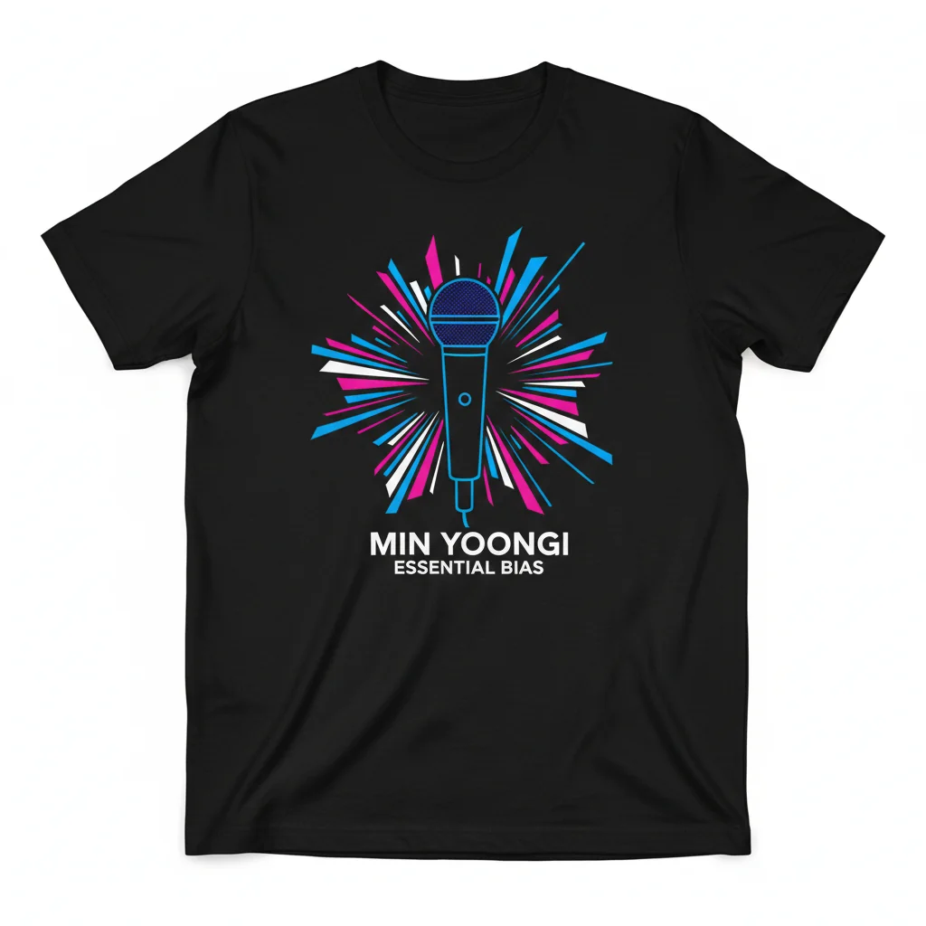 SUGA Minimalist Mic Black Tee – Essential Streetwear