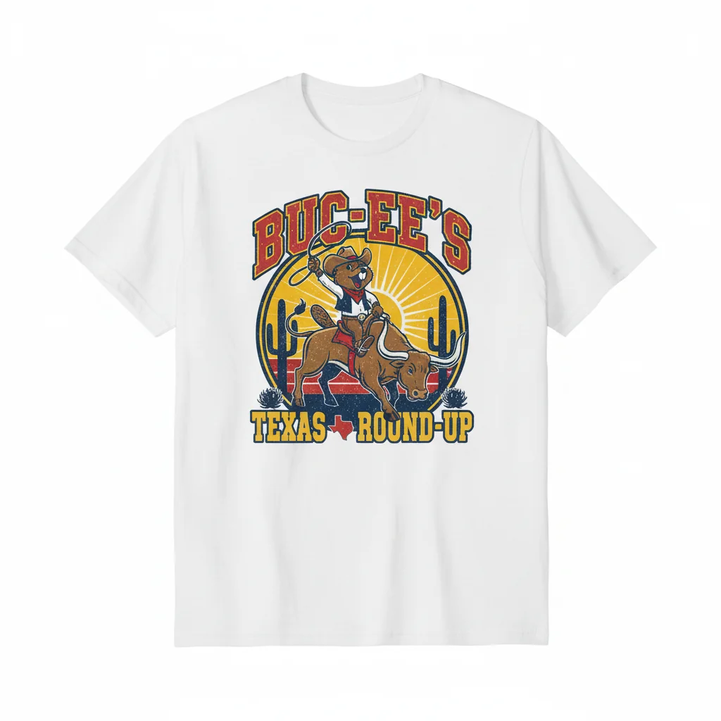 Buc-ee's Cowboy Texas Round-Up Shirt - Ultra-Durable & Fade-Resistant