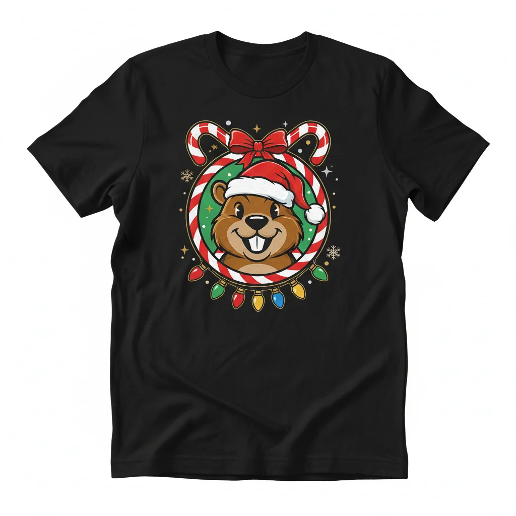 Buc-ee's Festive Spirit: The Santa Hat Christmas Logo Tee