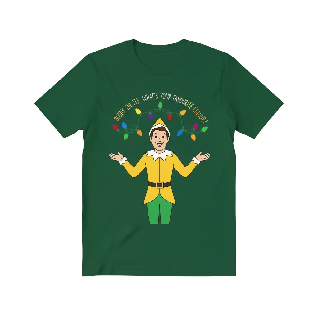 Buddy The Elf "What's Your Favorite Color?" Essential T-Shirt - Premium Cotton Graphic Tee