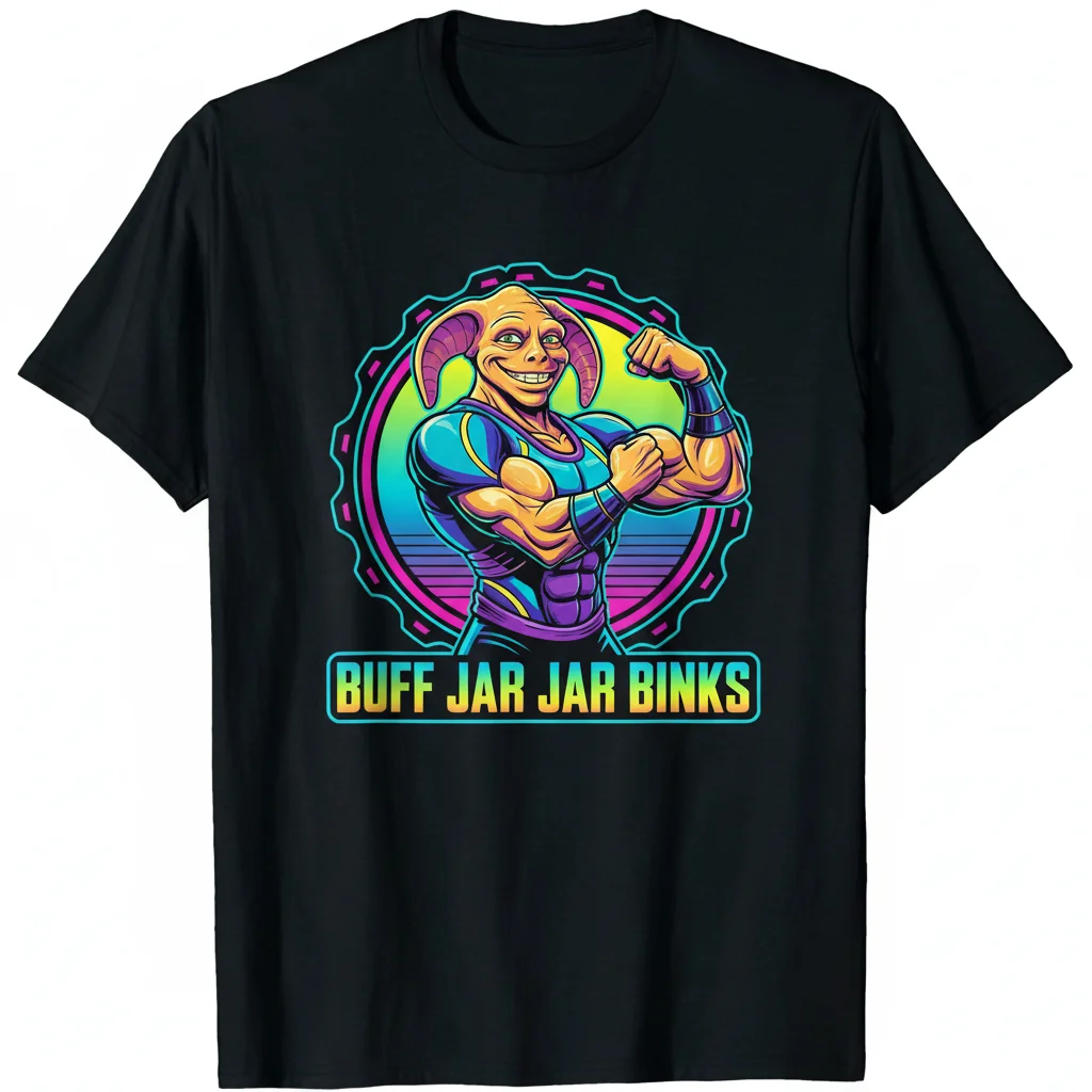 Buff Jar Jar Binks Essential T-Shirt - Iconic Star Wars Parody Tee