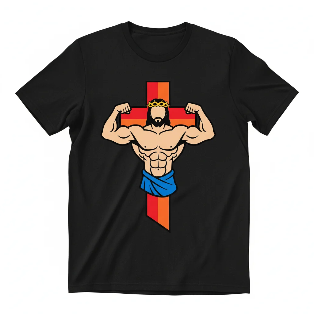Buff Jesus: Divine Strength & Comfort Tee