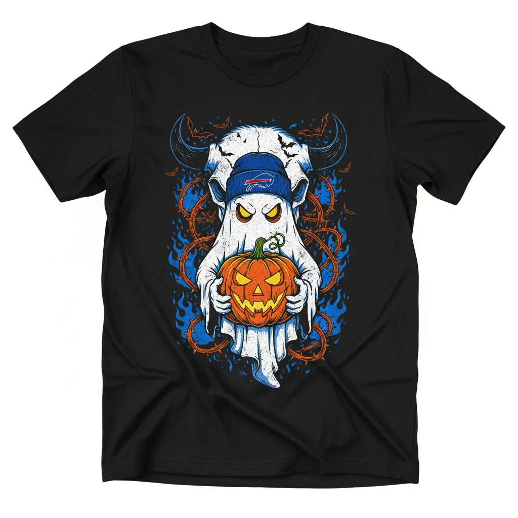Buffalo Bills Ghost Pumpkin Halloween Shirt – Spooky Fan Apparel