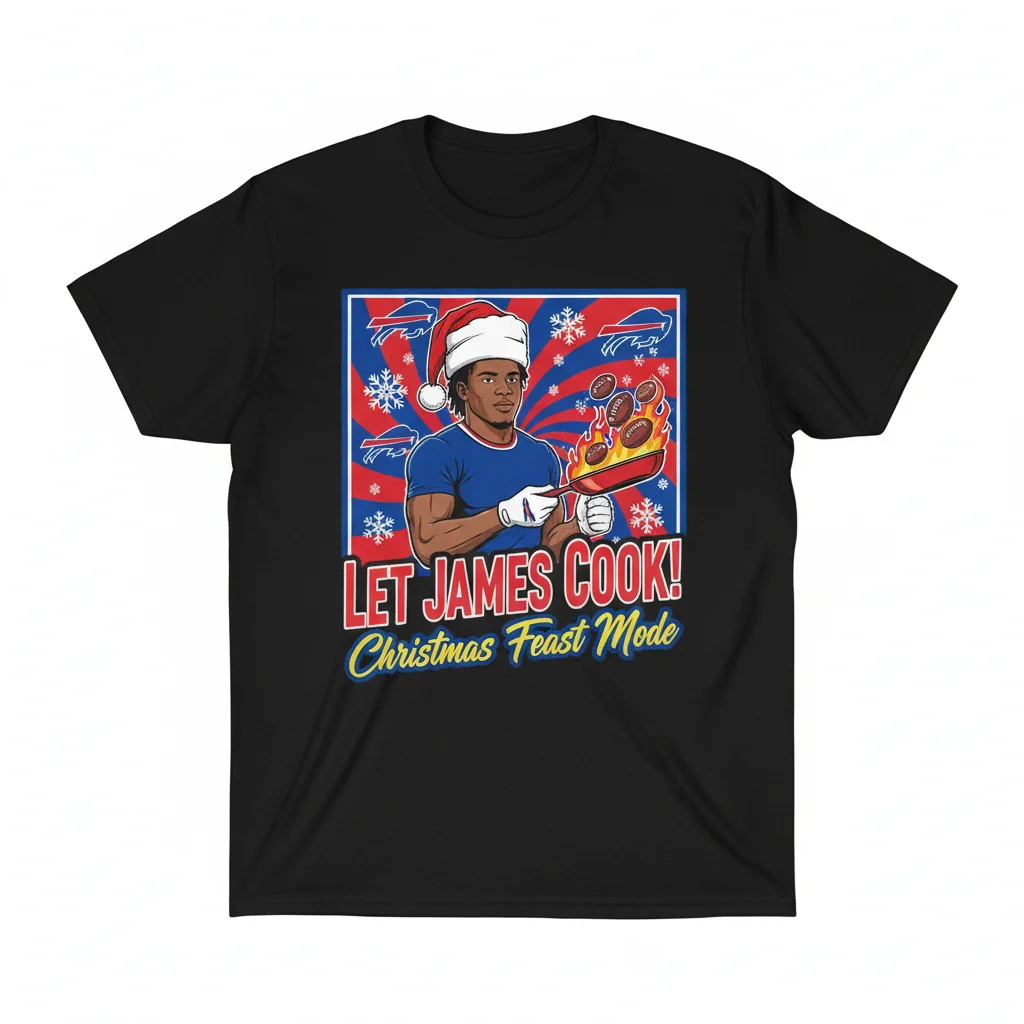 Buffalo Bills James Cook "Let James Cook" Premium Christmas Fan Tee