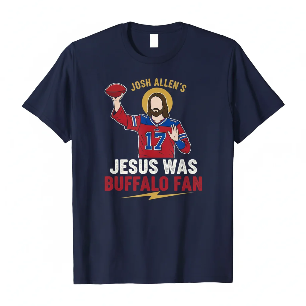 Buffalo Bills Josh Allen 'Jesus Was A Buffalo Fan' T-Shirt - Premium Cotton