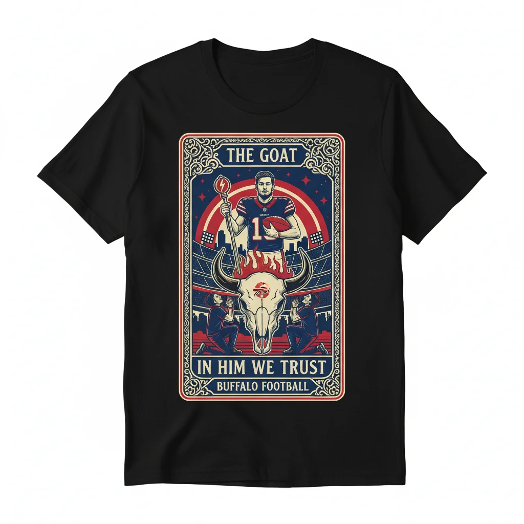 Buffalo Football Josh Allen The Goat Tarot Card T-Shirt