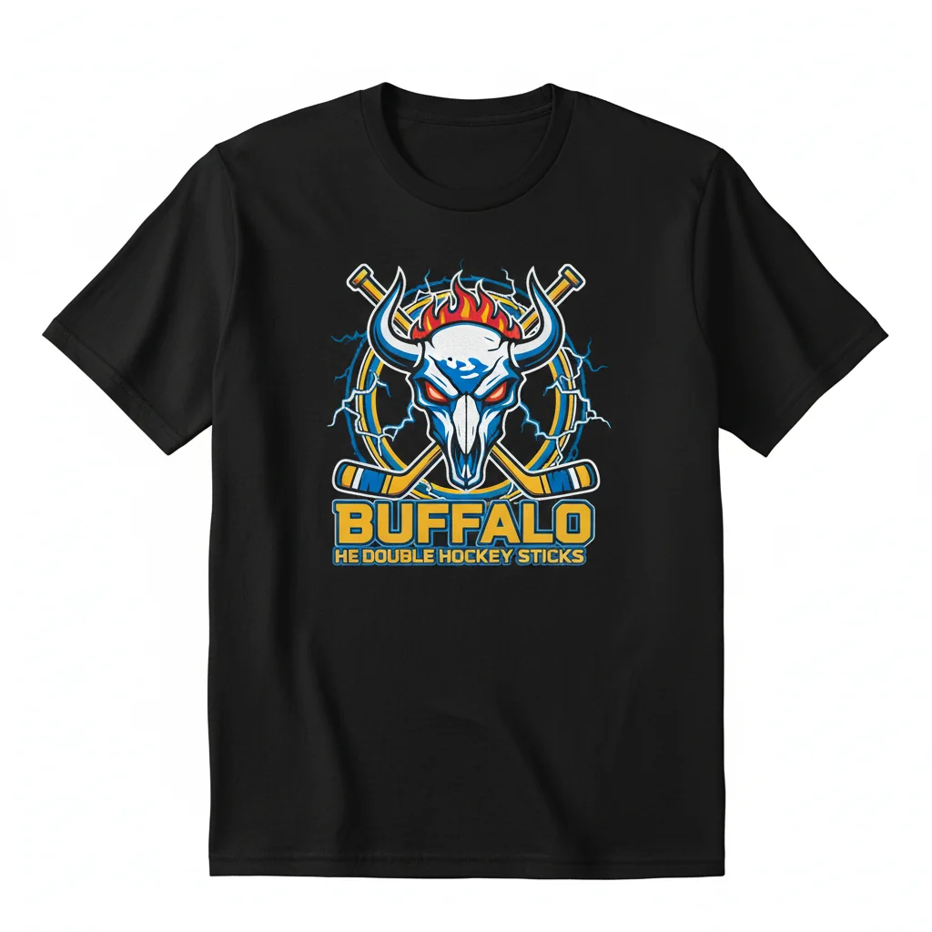 Buffalo Sabres 'He Double Hockey Sticks' Premium Fan Tee – Durable & Fade-Resistant