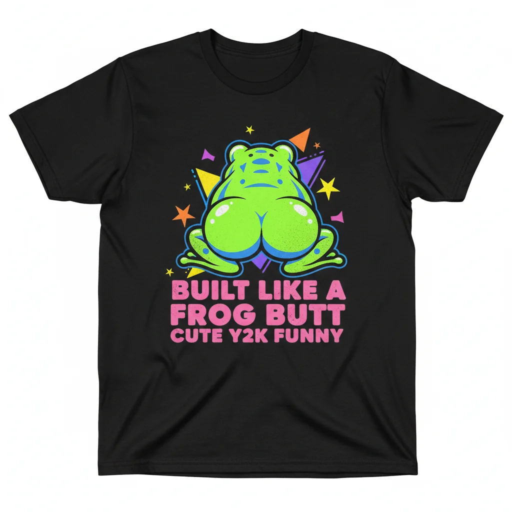 Built Like A Frog Butt Cute Y2K Funny Essential T-Shirt – Quirky Unisex Tee