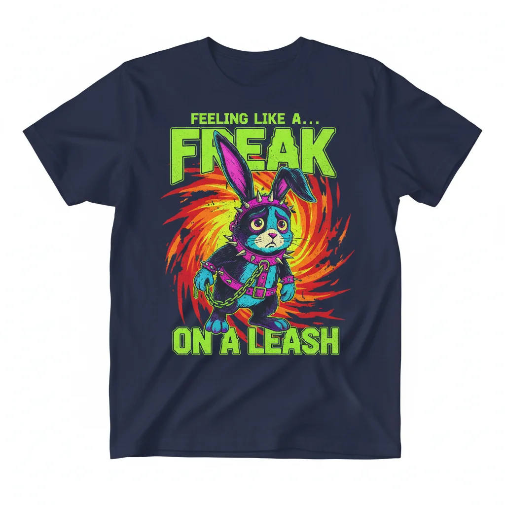 Bunny Feeling Like A Freak On A Leash Graphic Tee - Unisex Softstyle Cotton