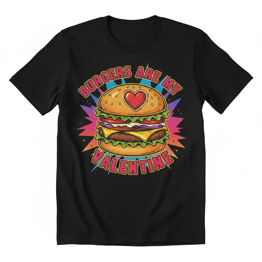 Burgers Are My Valentine - Premium, Fade-Resistant Tee