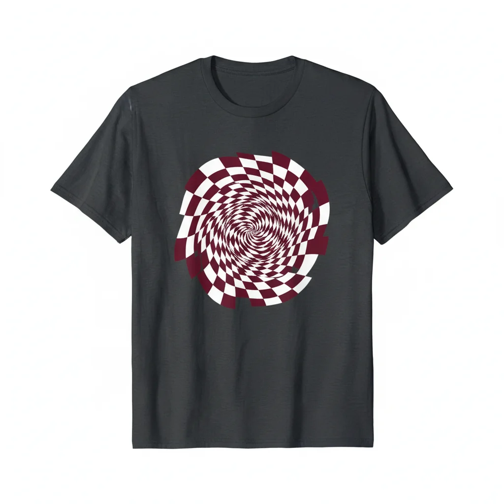 Burgundy & White Checkerboard Essential T-Shirt: Unmatched Style & Lasting Comfort