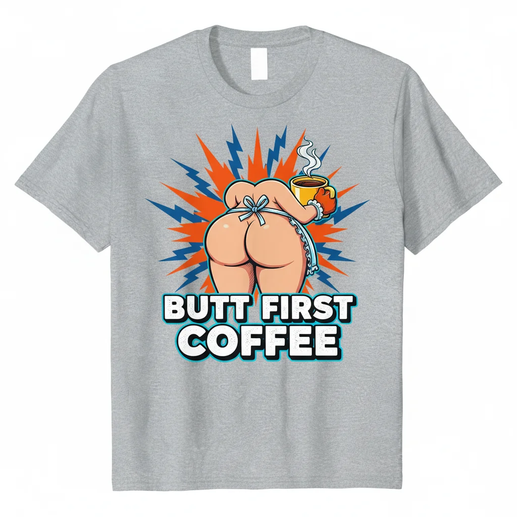 Butt First Coffee Essential T-Shirt – Premium Cotton Unisex Tee