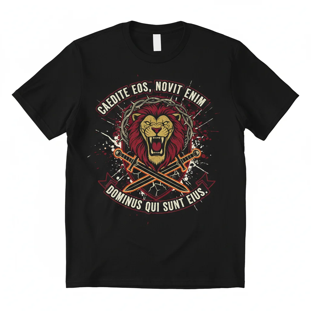 CAEDITE EOS Latin Quote T-Shirt - 'Kill Them All, For The Lord Knows Those That Are His' Graphic Tee
