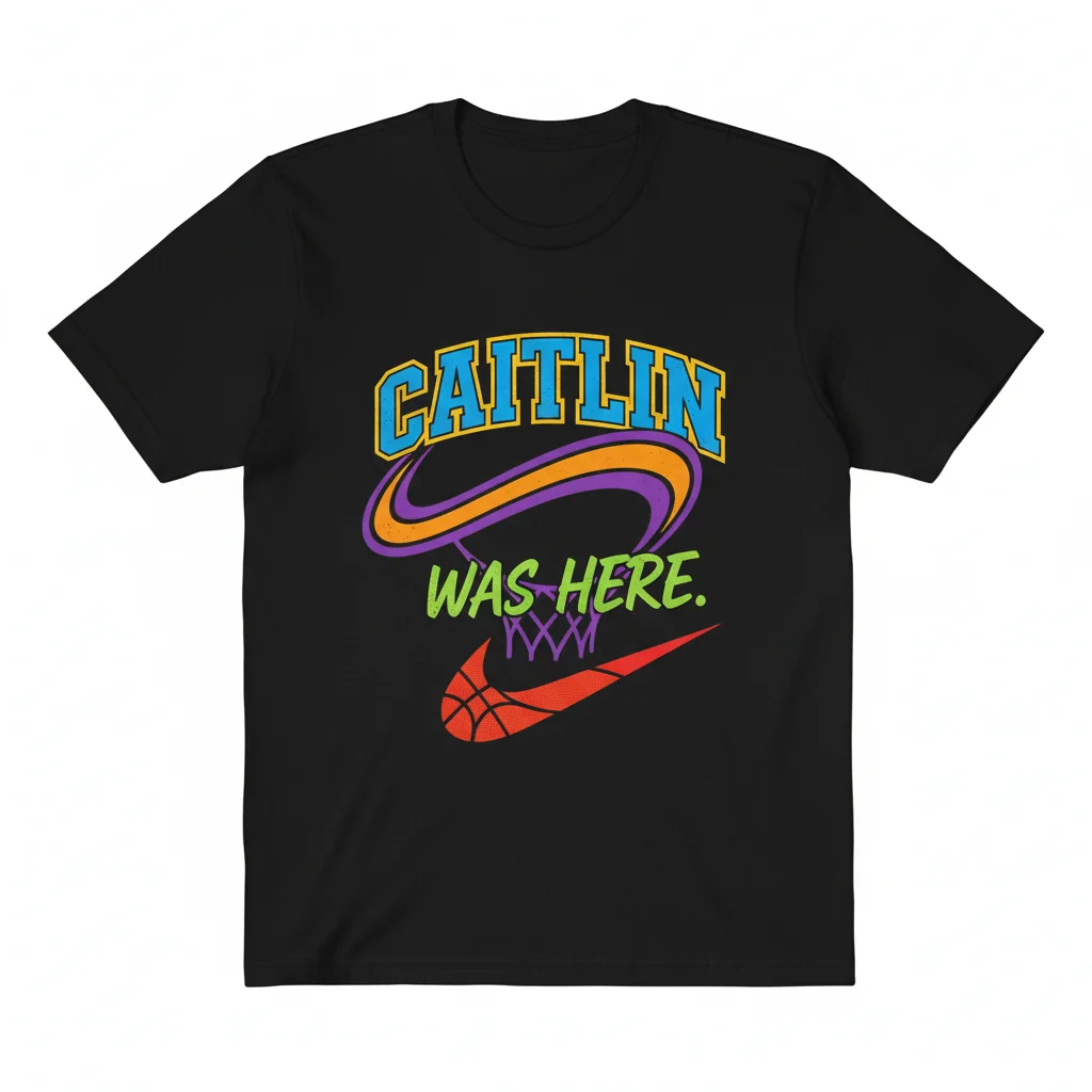 Caitlin Clark Nike Logo "Caitlin Was Here" T-Shirt