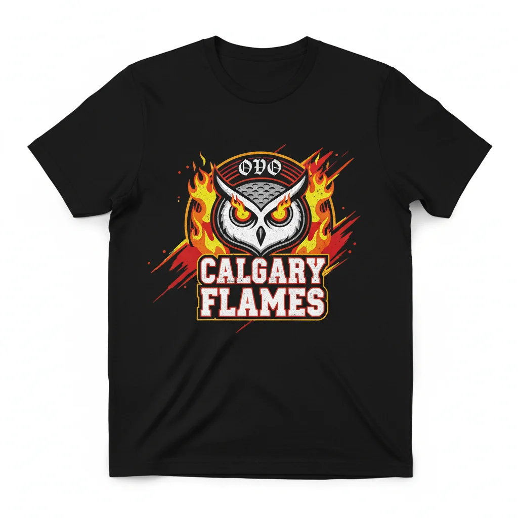 Calgary Flames OVO x NHL Graphic Logo Shirt – Premium Durability & Comfort