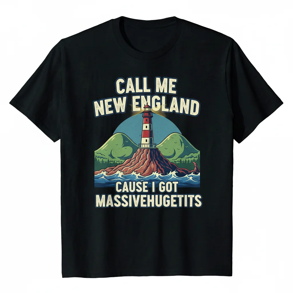 Coastal Charm: Massive Tit Bird & Pine Tree Graphic Tee – Ultra-Soft & Durable