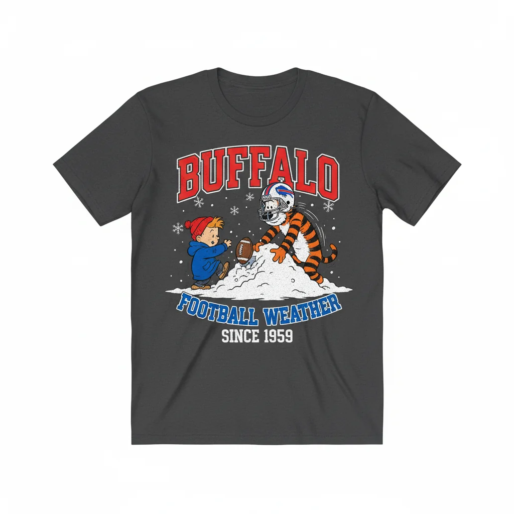 Calvin & Hobbes Football Buffalo Bills Weather Since 1959 T-Shirt