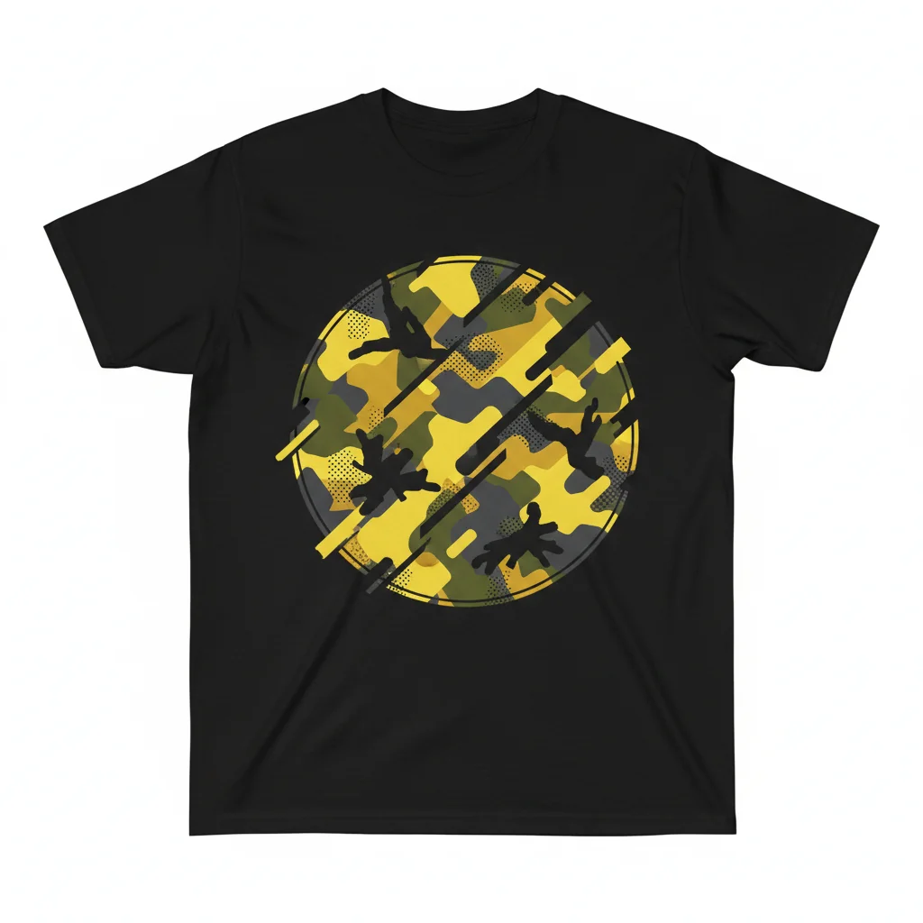 Vibe Up: Yellow Camo Graphic Tee