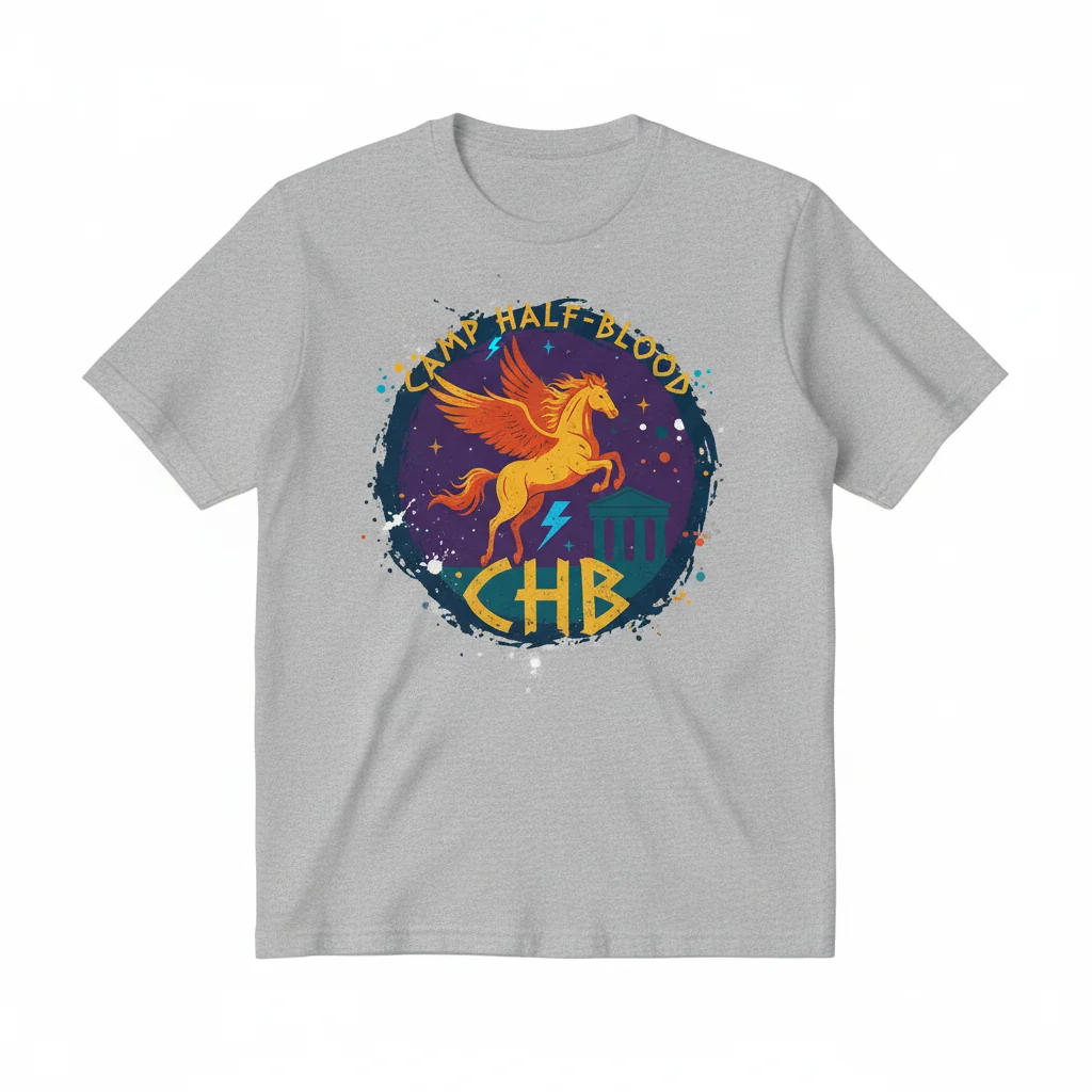 Camiseta Esencial Blanca Camp Half-Blood CHB - Edición Ilustrada Duradera