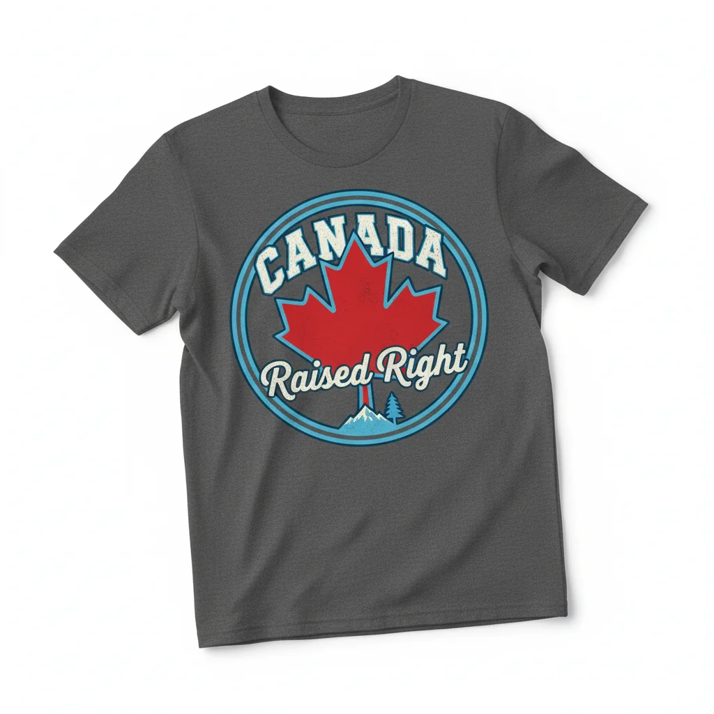 Canada Raised Right T-Shirt - Premium Cotton Tee for Proud Canadians