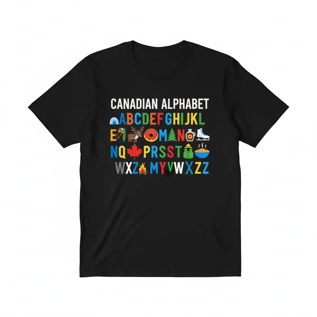 Canadian Alphabet Essential T-Shirt – Soft & Stylish Unisex Tee